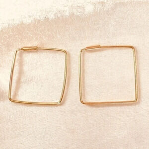 Rose Gold Vermeil Square Hoop Earrings